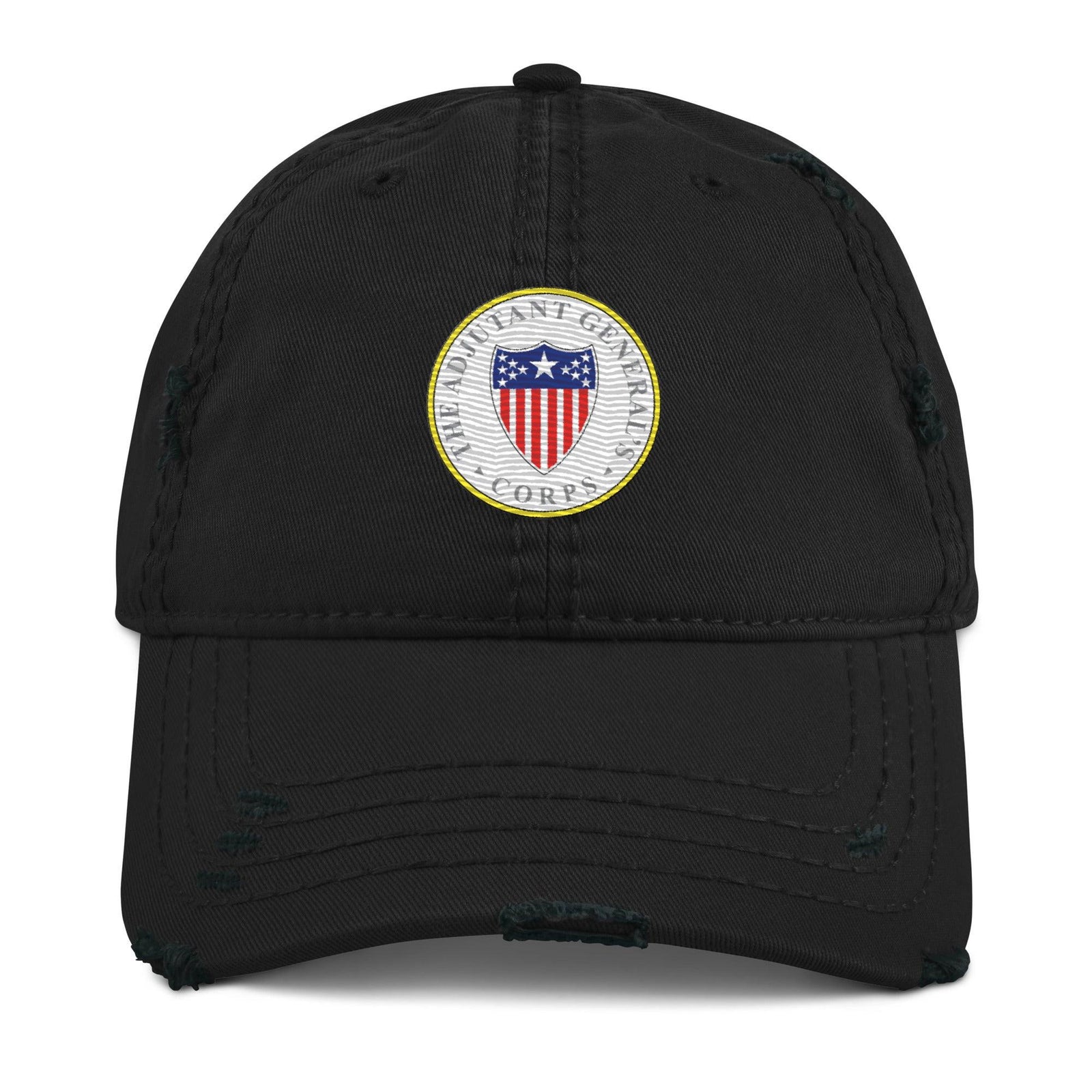 U.S. Army Adjutant General's Corps Branch Plaque Logo Distressed Embroidered Dad Hat Tactically Acquired Black  