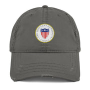 U.S. Army Adjutant General's Corps Branch Plaque Logo Distressed Embroidered Dad Hat Tactically Acquired Charcoal Grey  