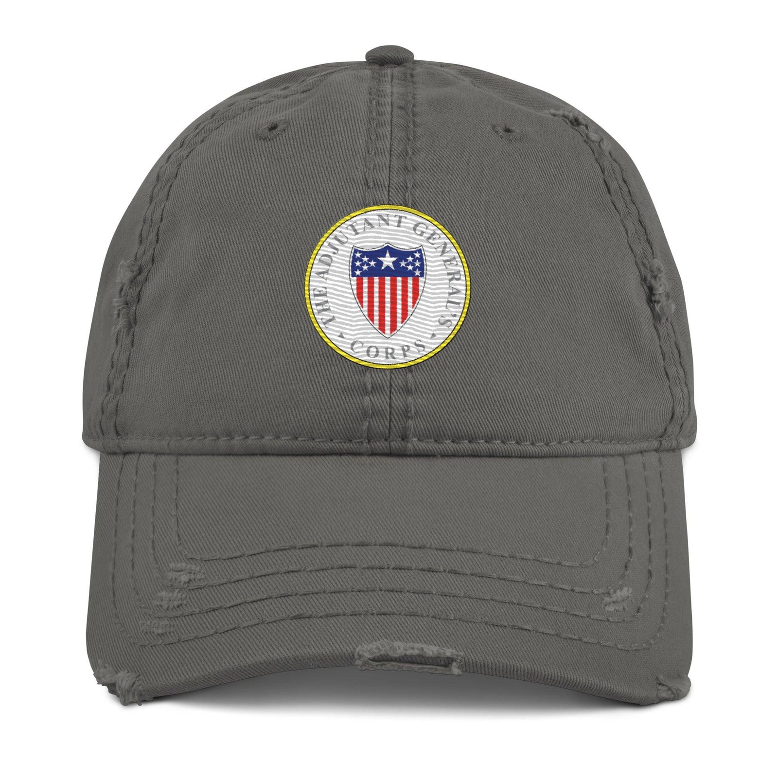 U.S. Army Adjutant General's Corps Branch Plaque Logo Distressed Embroidered Dad Hat Tactically Acquired Charcoal Grey  