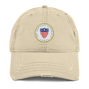 U.S. Army Adjutant General's Corps Branch Plaque Logo Distressed Embroidered Dad Hat Tactically Acquired Khaki  