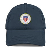 U.S. Army Adjutant General's Corps Branch Plaque Logo Distressed Embroidered Dad Hat Tactically Acquired Navy  