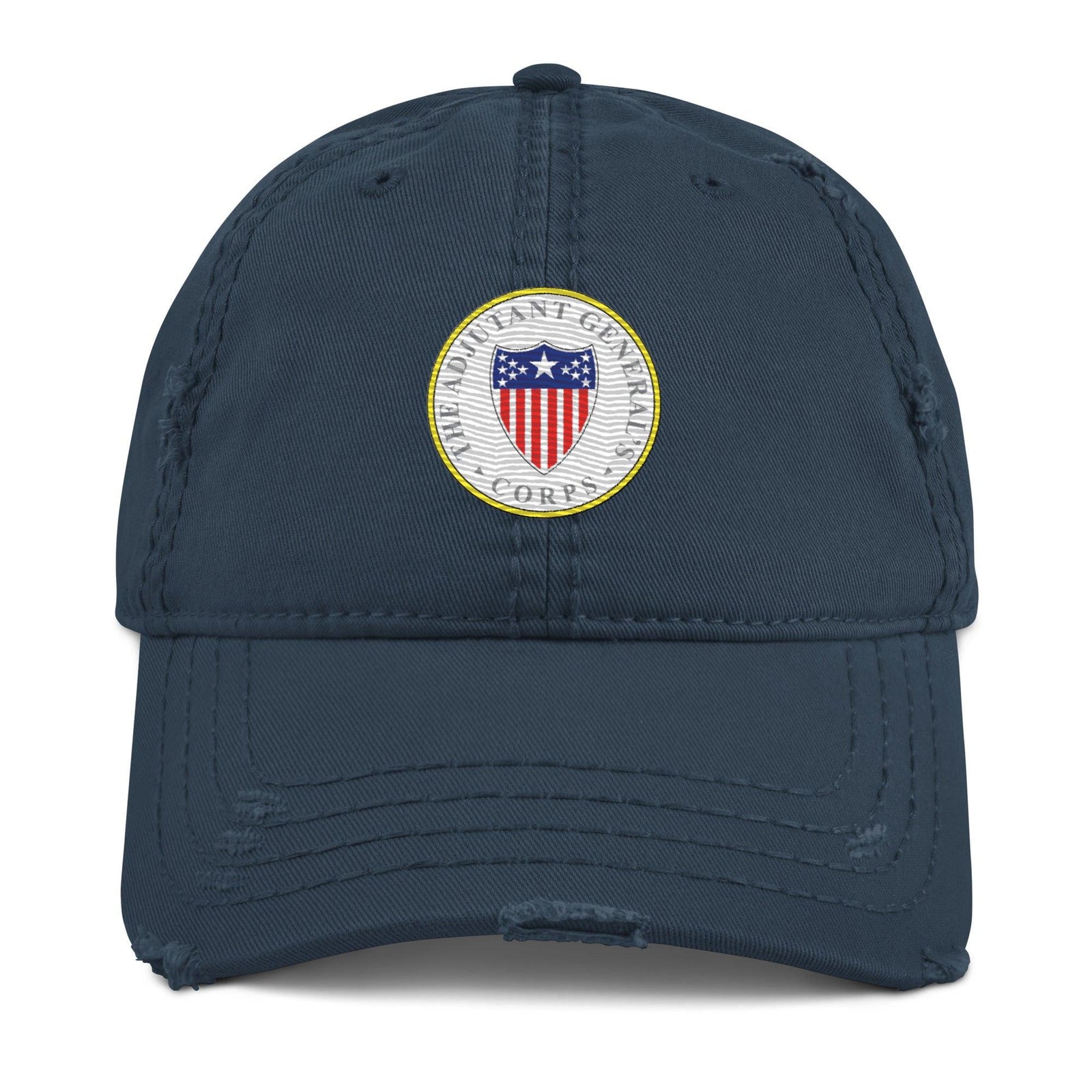 U.S. Army Adjutant General's Corps Branch Plaque Logo Distressed Embroidered Dad Hat Tactically Acquired Navy  