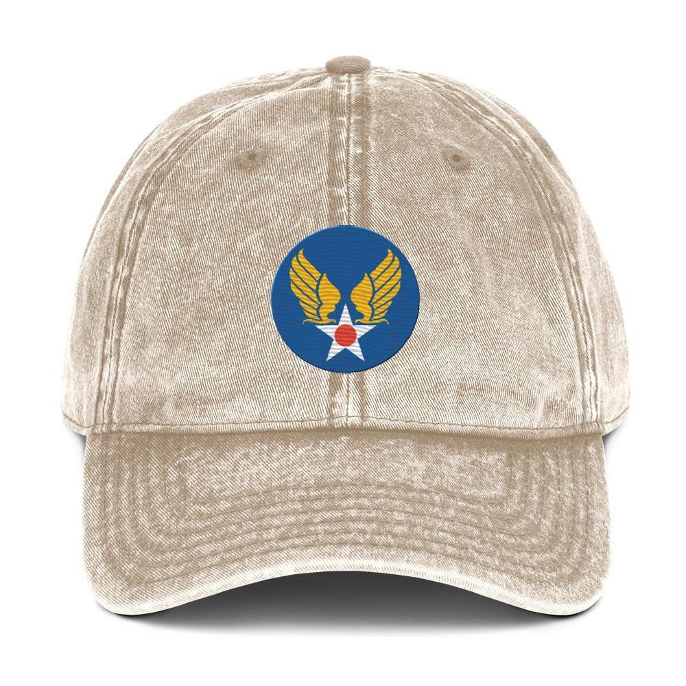 U.S. Army Air Forces (USAAF) Vintage WW2 Logo Cotton Twill Cap Tactically Acquired Khaki  