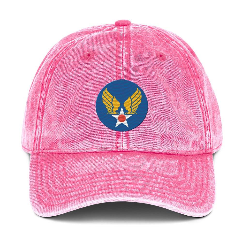 U.S. Army Air Forces (USAAF) Vintage WW2 Logo Cotton Twill Cap Tactically Acquired Pink  