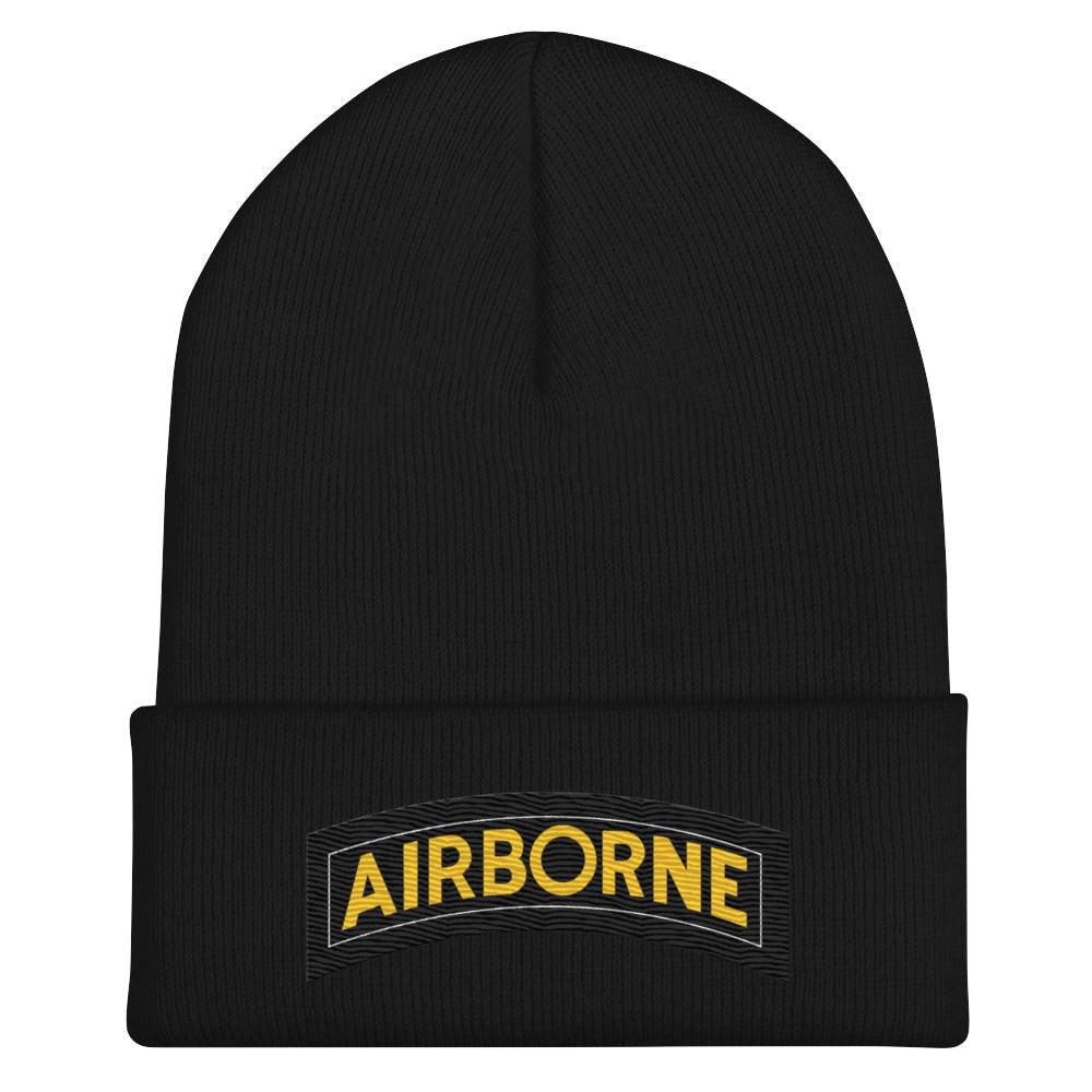U.S. Army Airborne Tab Cuffed Beanie Tactically Acquired Black  