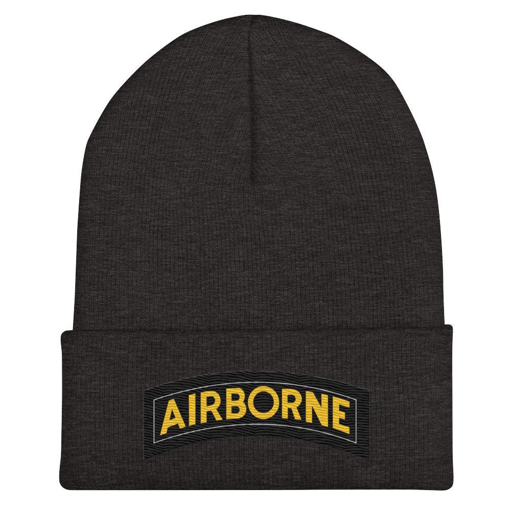U.S. Army Airborne Tab Cuffed Beanie Tactically Acquired Dark Grey  