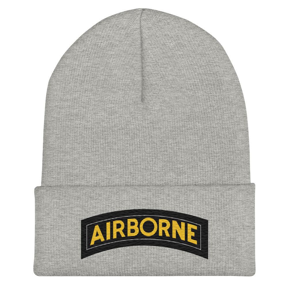 U.S. Army Airborne Tab Cuffed Beanie Tactically Acquired Heather Grey  