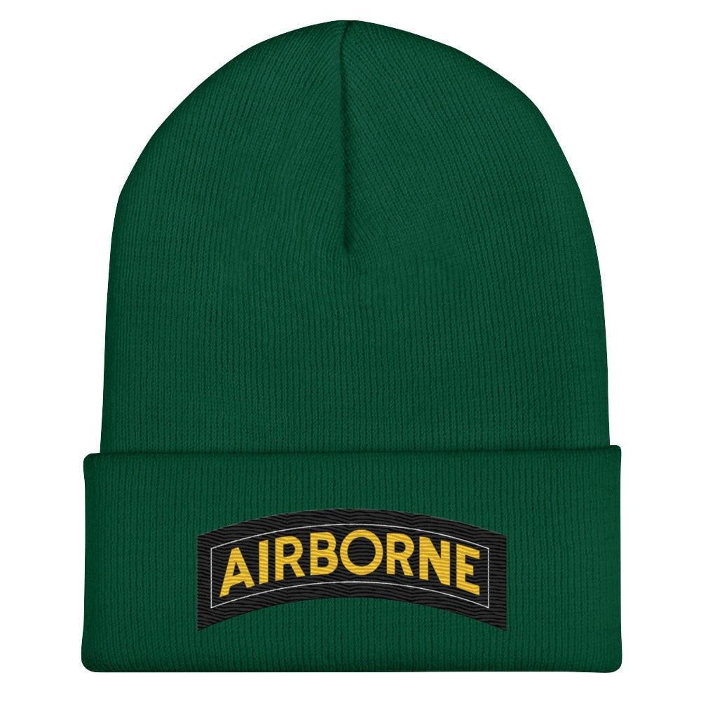 U.S. Army Airborne Tab Cuffed Beanie Tactically Acquired Spruce  