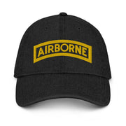 U.S. Army Airborne Tab Embroidered Denim Hat Tactically Acquired Black  