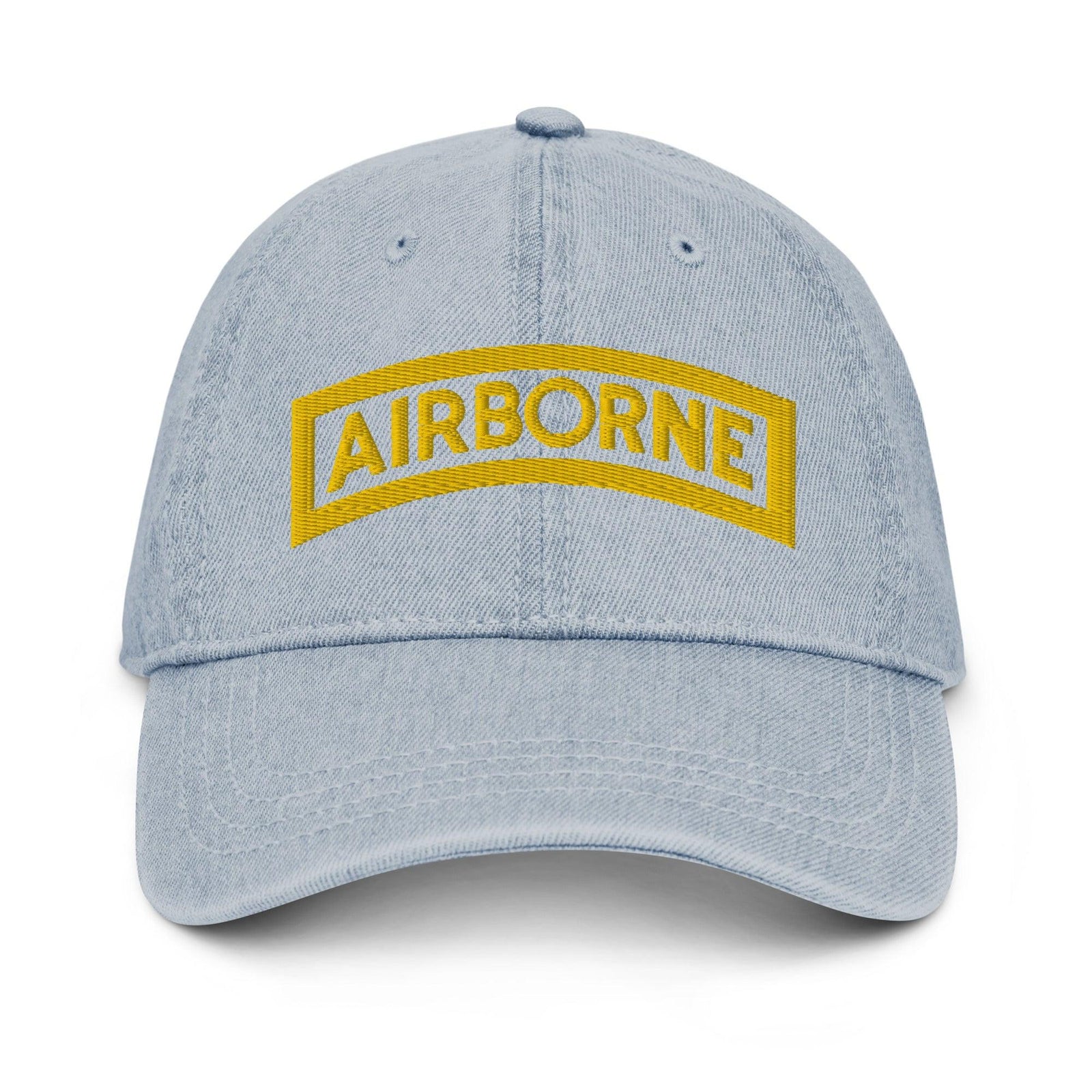 U.S. Army Airborne Tab Embroidered Denim Hat Tactically Acquired Light Blue  
