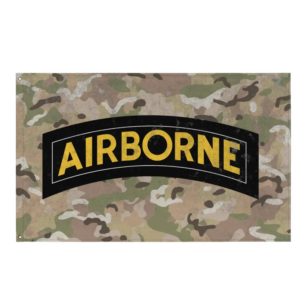 U.S. Army Airborne Tab OCP Camo Indoor Wall Flag Tactically Acquired   