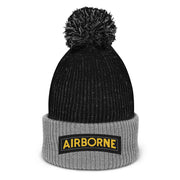 U.S. Army Airborne Tab Pom-Pom Beanie Tactically Acquired Black/ Grey  