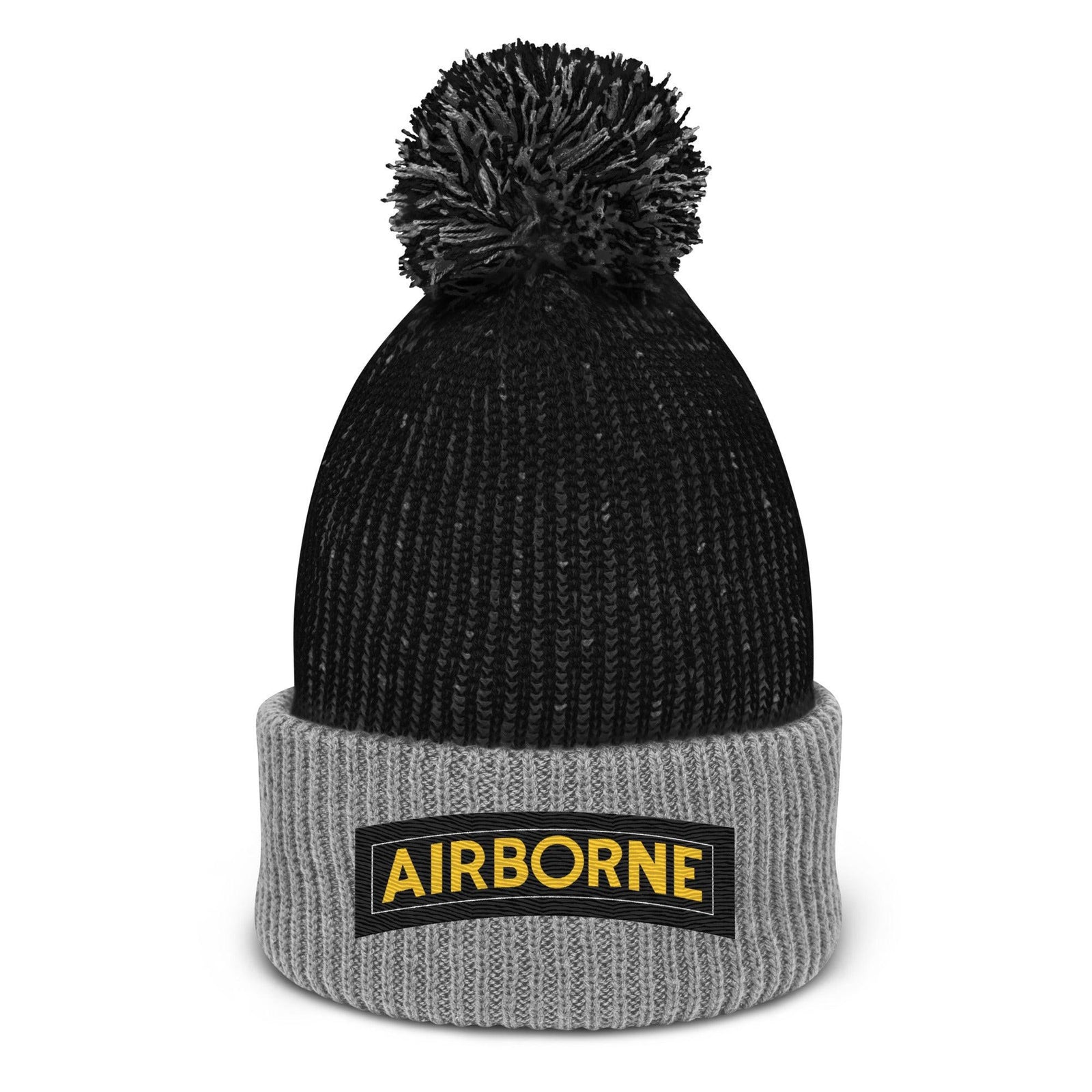 U.S. Army Airborne Tab Pom-Pom Beanie Tactically Acquired Black/ Grey  