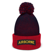U.S. Army Airborne Tab Pom-Pom Beanie Tactically Acquired Navy/ Red  