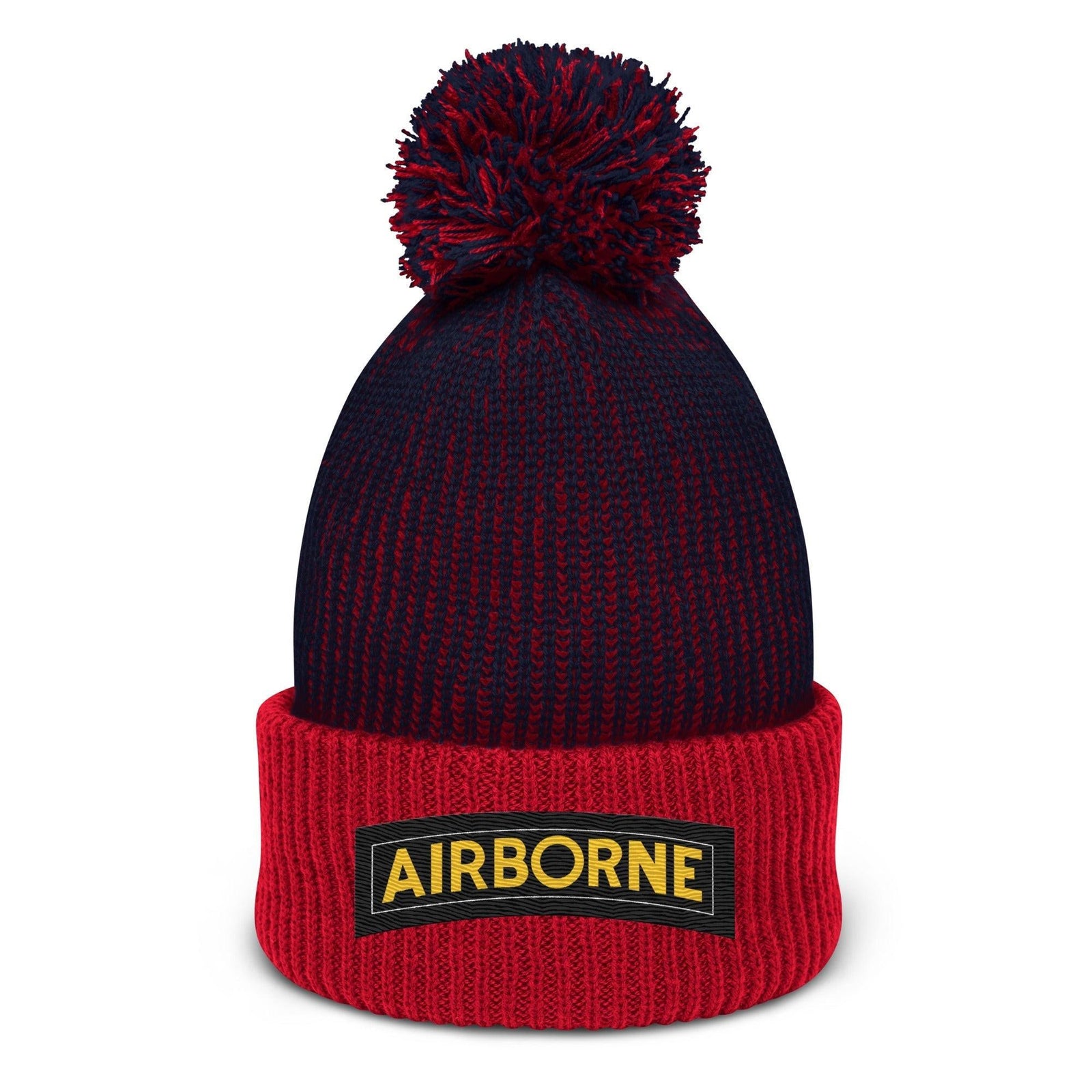 U.S. Army Airborne Tab Pom-Pom Beanie Tactically Acquired Navy/ Red  
