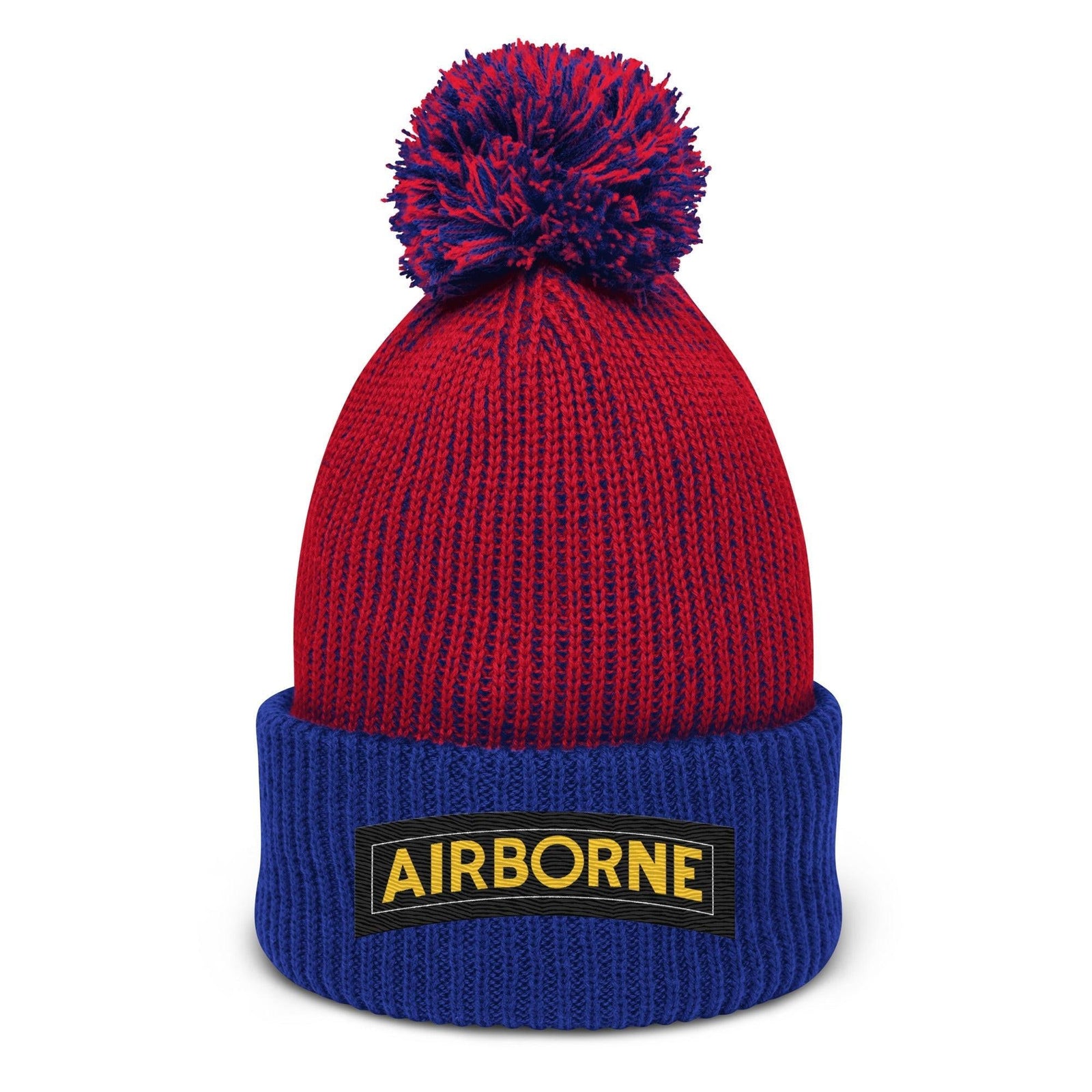 U.S. Army Airborne Tab Pom-Pom Beanie Tactically Acquired Red/ Royal  