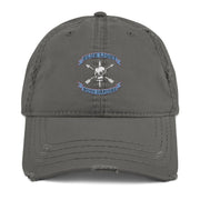 U.S. Army Blue Light "Nous Defions" Logo Emblem Distressed Dad Hat Tactically Acquired Charcoal Grey  
