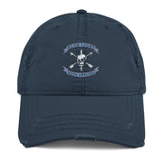 U.S. Army Blue Light "Nous Defions" Logo Emblem Distressed Dad Hat Tactically Acquired Navy  