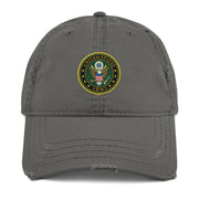 U.S. Army Branch Service Emblem Distressed Dad Hat Tactically Acquired Charcoal Grey  