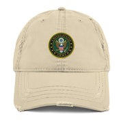U.S. Army Branch Service Emblem Distressed Dad Hat Tactically Acquired Khaki  