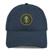 U.S. Army Branch Service Emblem Distressed Dad Hat Tactically Acquired Navy  