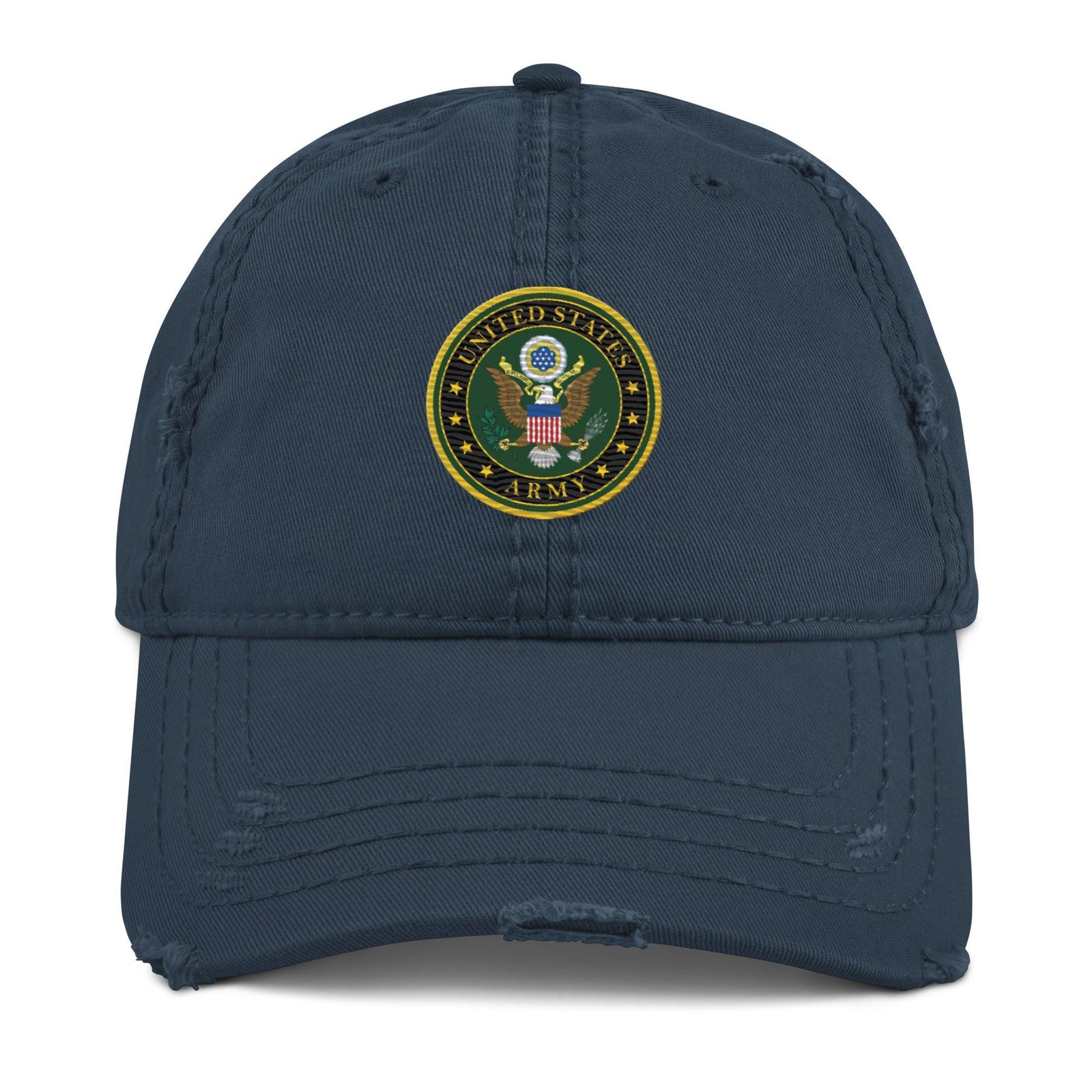 U.S. Army Branch Service Emblem Distressed Dad Hat Tactically Acquired Navy  