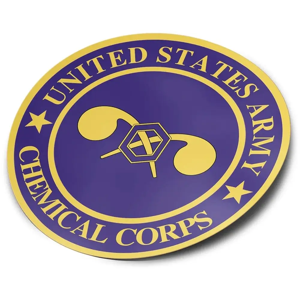 U.S. Army Chemical Corps Branch Plaque Die-Cut Vinyl Sticker Decal Tactically Acquired   