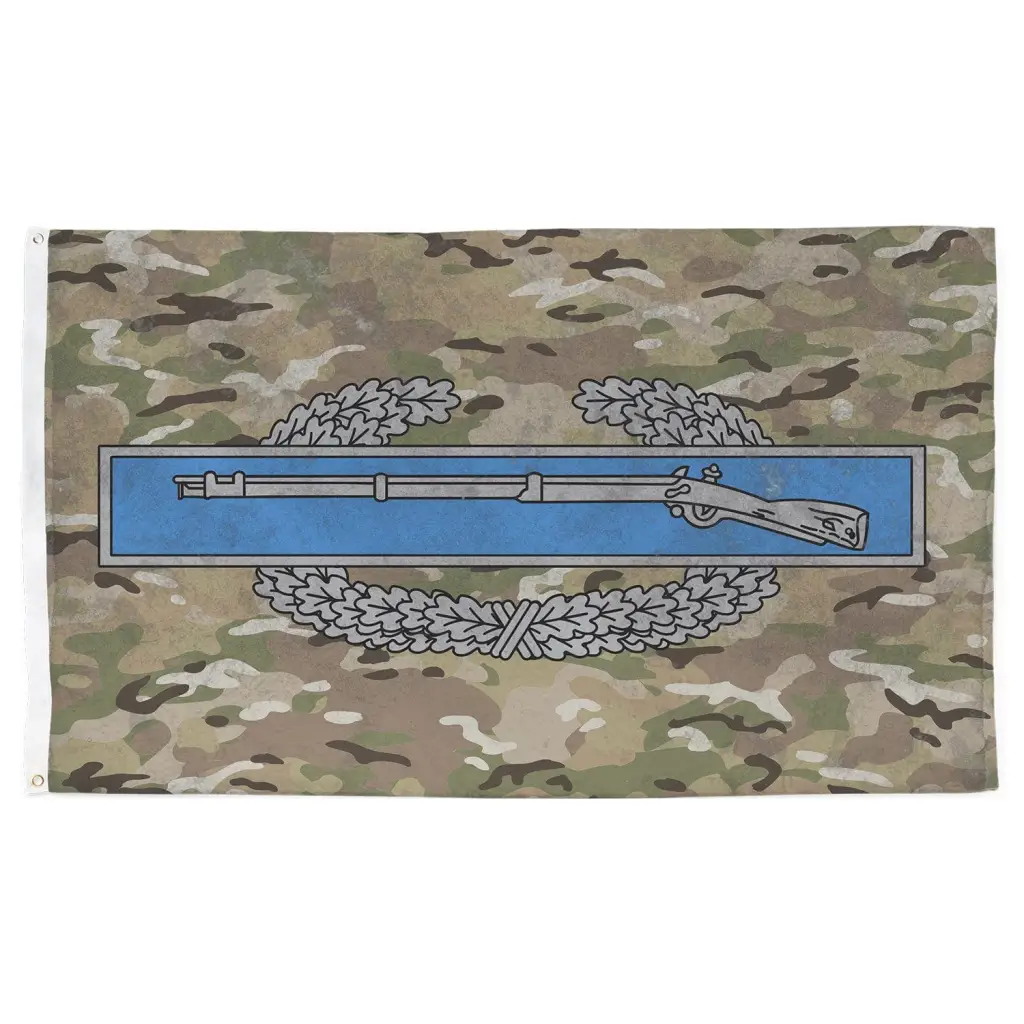 U.S. Army CIB OCP Camo Indoor Wall Flag Tactically Acquired   