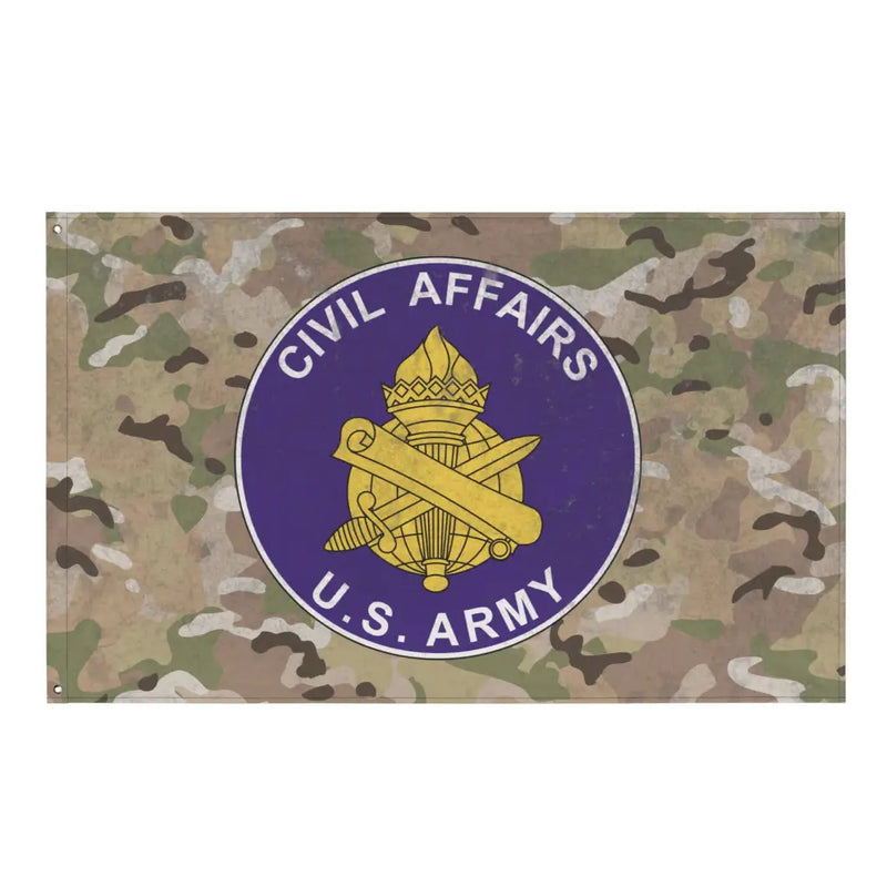 U.S. Army Civil Affairs Branch OCP Camo Indoor Wall Flag
