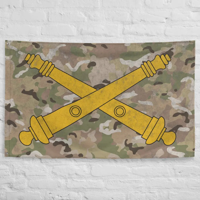 U.S. Army Field Artillery Branch Cannons Indoor Wall Flag Tactically Acquired   