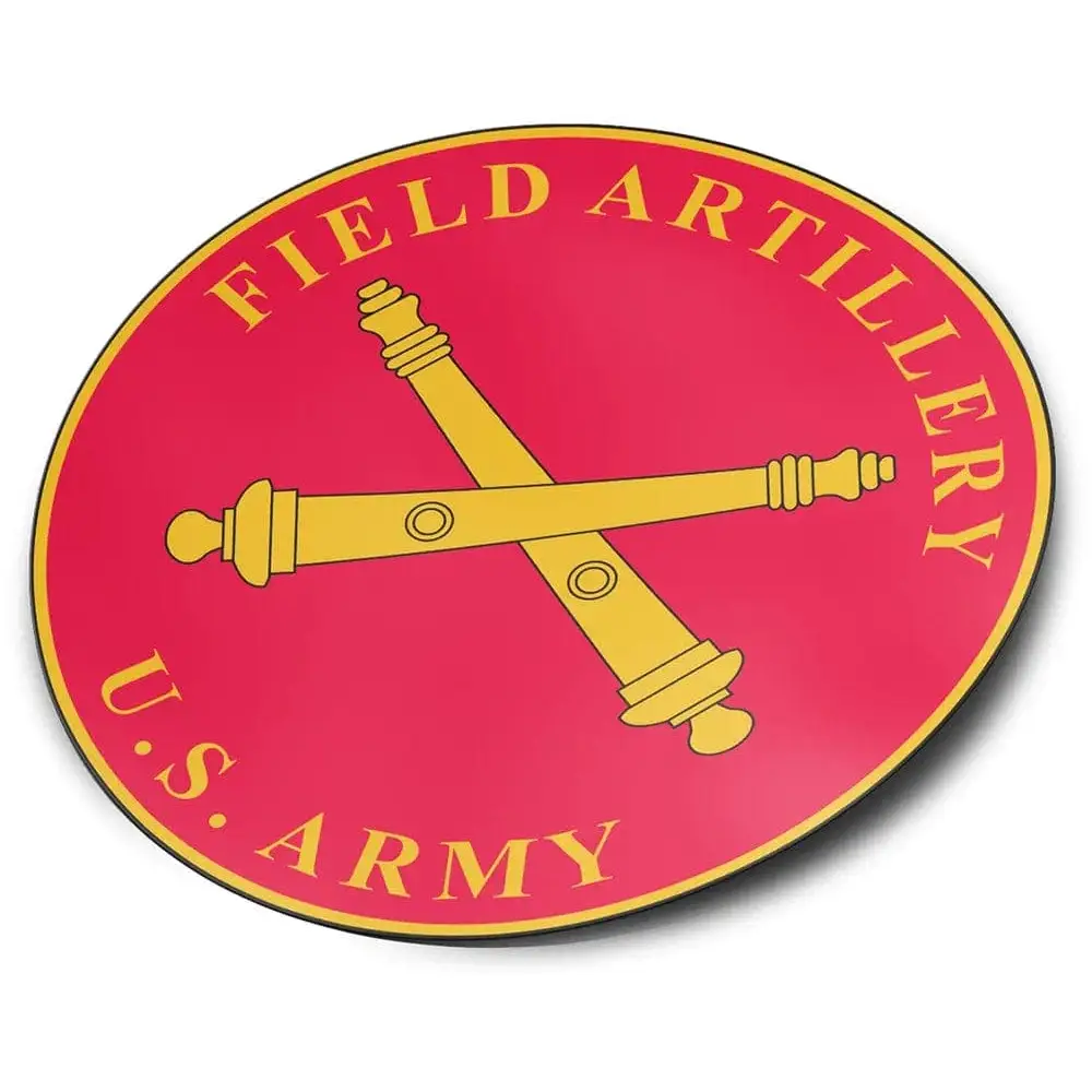 U.S. Army Field Artillery Branch Plaque Die-Cut Vinyl Sticker Decal Tactically Acquired   
