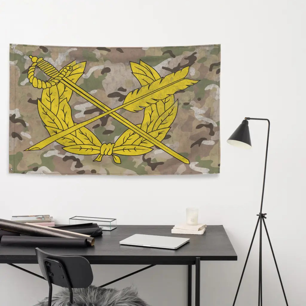 U.S. Army JAG Corps Branch Emblem Indoor Wall Flag Tactically Acquired   