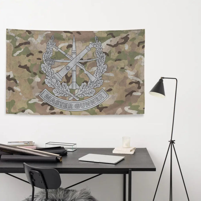 U.S. Army Master Gunner Badge OCP Camo Indoor Wall Flag Tactically Acquired   
