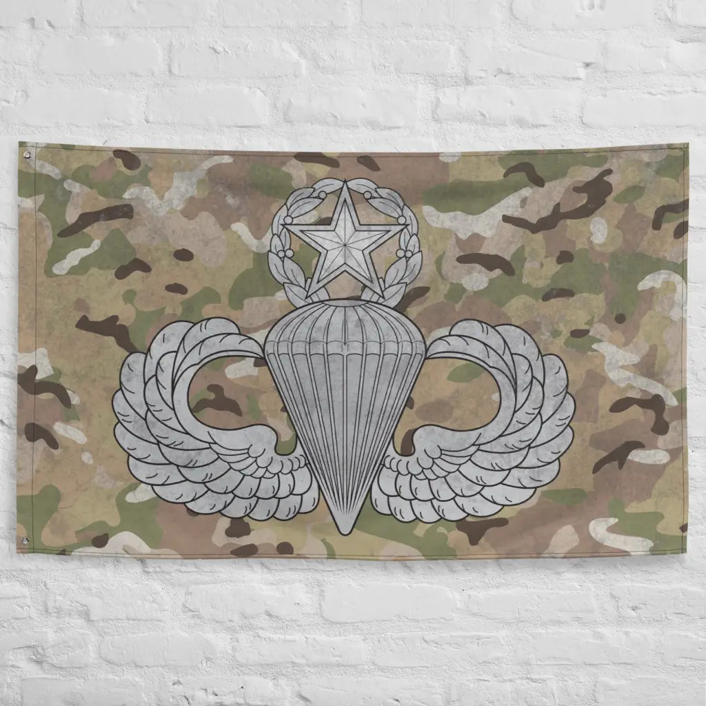 U.S. Army Master Paratrooper Wings Indoor Wall Flag Tactically Acquired   