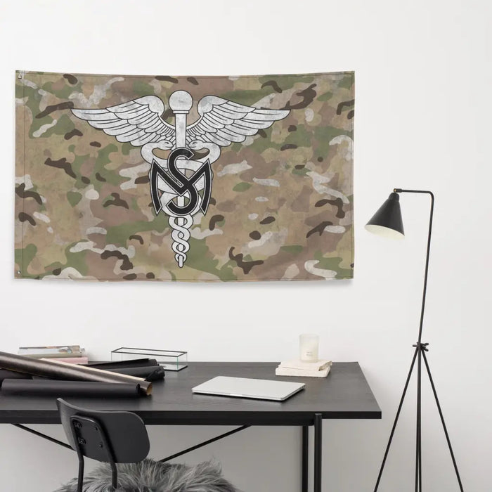 U.S. Army Medical Service Corps Indoor Wall Flag Tactically Acquired   