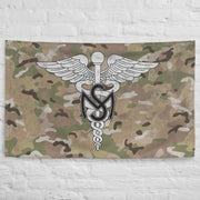 U.S. Army Medical Service Corps Indoor Wall Flag Tactically Acquired   