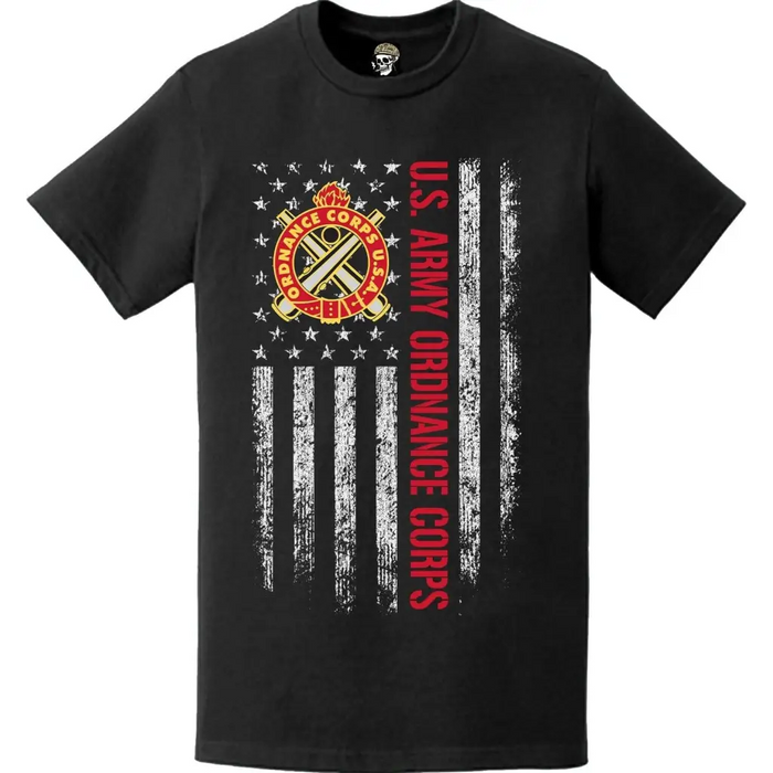 U.S. Army Ordnance Corps American Flag T-Shirt Tactically Acquired   