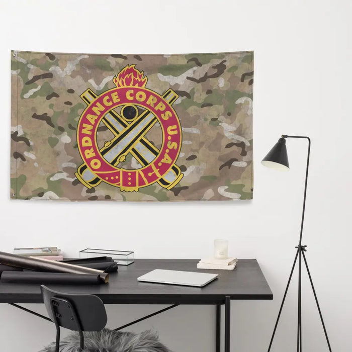 U.S. Army Ordnance Corps Branch Insignia Indoor Wall Flag Tactically Acquired   