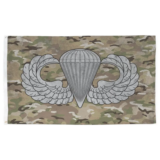 U.S. Army Parachutist Badge OCP Camo Indoor Wall Flag Tactically Acquired   