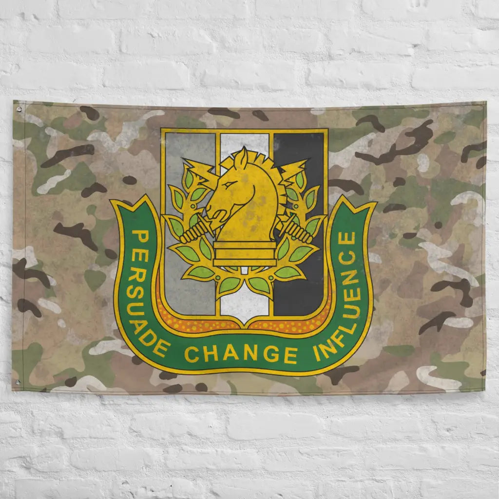 U.S. Army Psychological Operations (PSYOPS) Insignia Indoor Wall Flag Tactically Acquired   