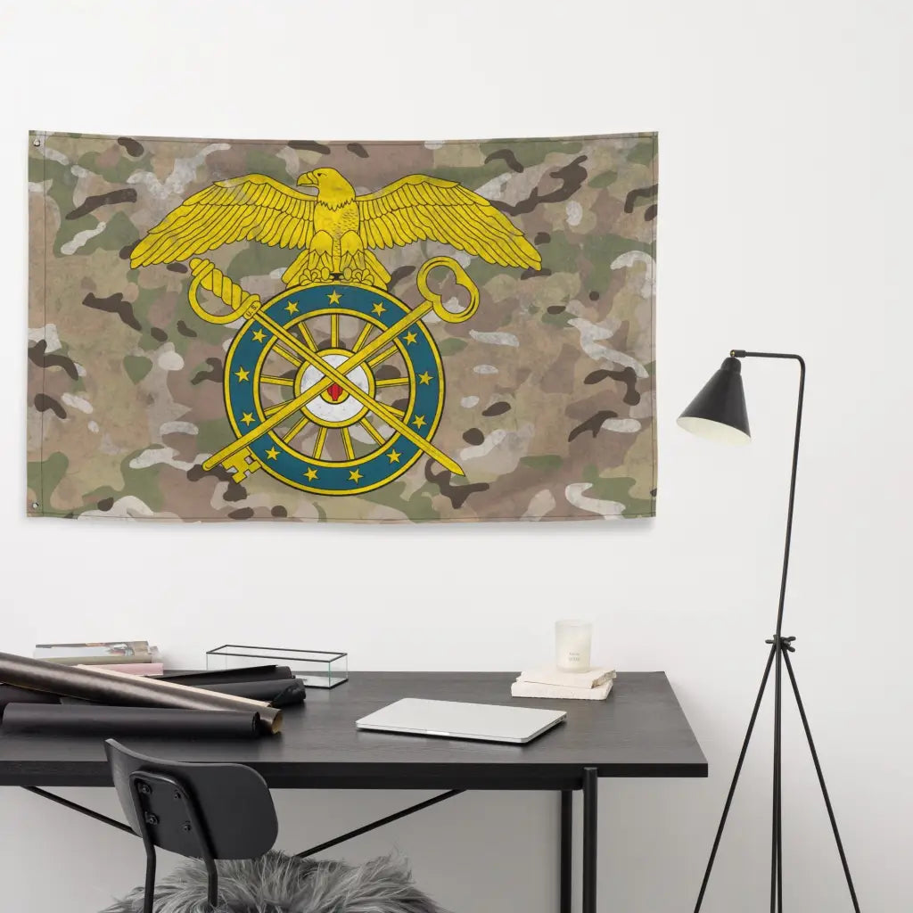 U.S. Army Quartermaster Corps Branch Emblem Indoor Wall Flag Tactically Acquired   