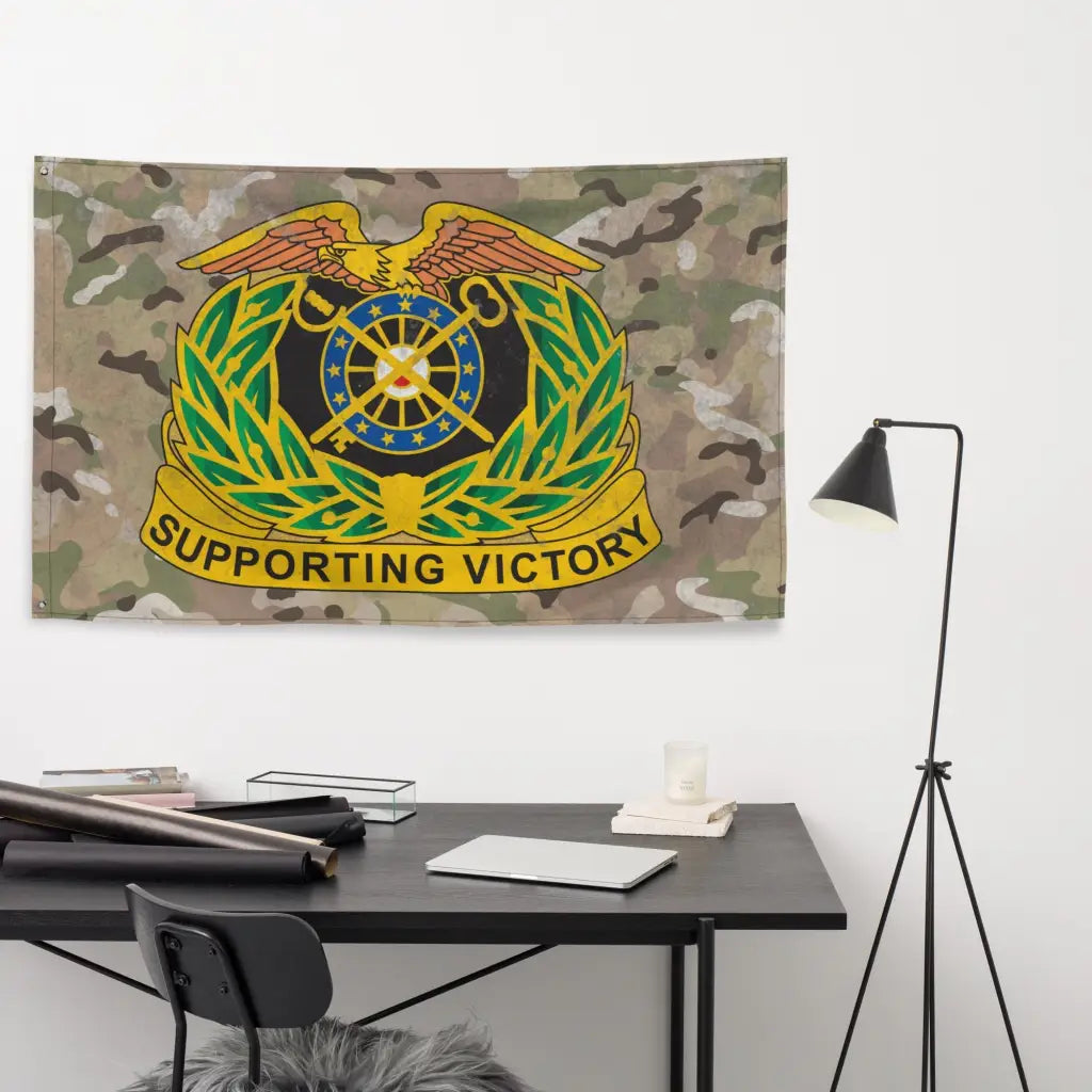 U.S. Army Quartermaster Corps Branch Insignia Indoor Wall Flag Tactically Acquired   