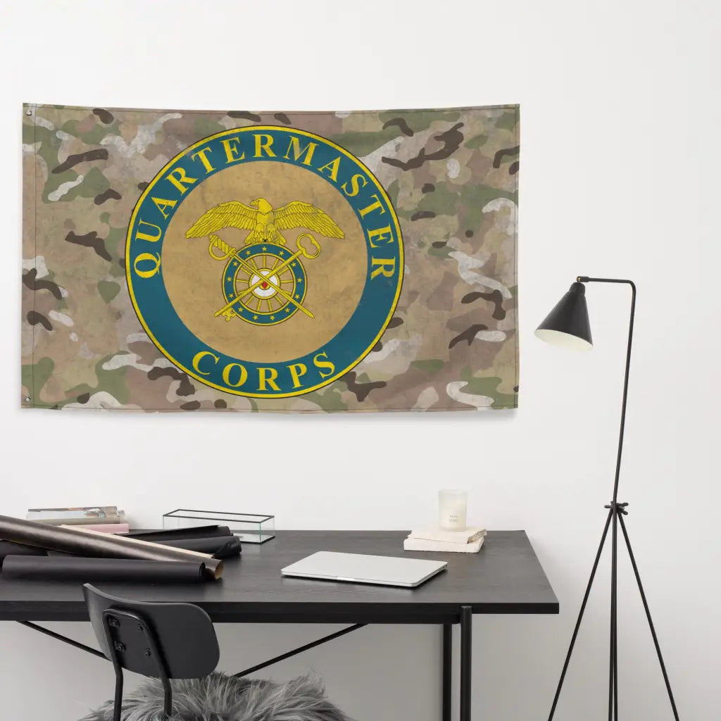U.S. Army Quartermaster Corps Logo Emblem Indoor Wall Flag Tactically Acquired   