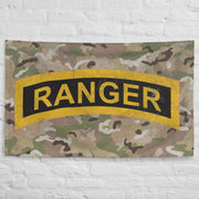 U.S. Army Ranger Tab OCP Camo Indoor Wall Flag Tactically Acquired   