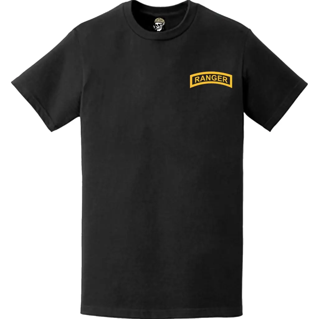 U.S. Army Ranger Tab Scroll Logo Emblem Left Chest  T-Shirt Tactically Acquired   