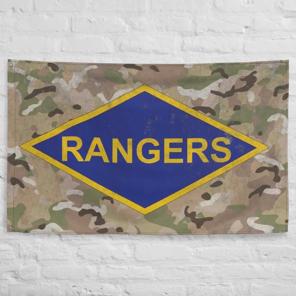 U.S. Army Ranger WW2 Diamond OCP Camo Indoor Wall Flag Tactically Acquired   