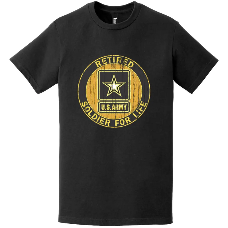 U.S. Army Retired "Soldier for Life" Distressed Logo Emblem T-Shirt