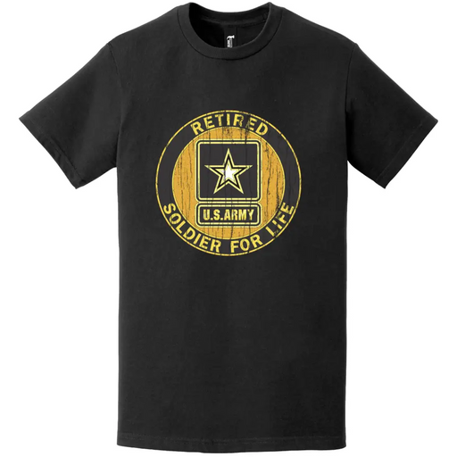 U.S. Army Retired "Soldier for Life" Distressed Logo Emblem T-Shirt Tactically Acquired   