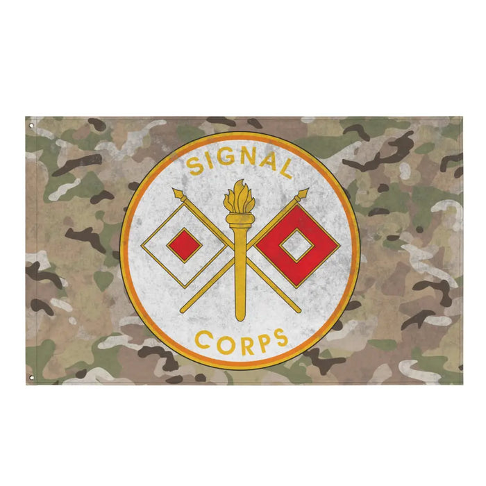 U.S. Army Signal Corps Branch Emblem Indoor Wall Flag Tactically Acquired Default Title  