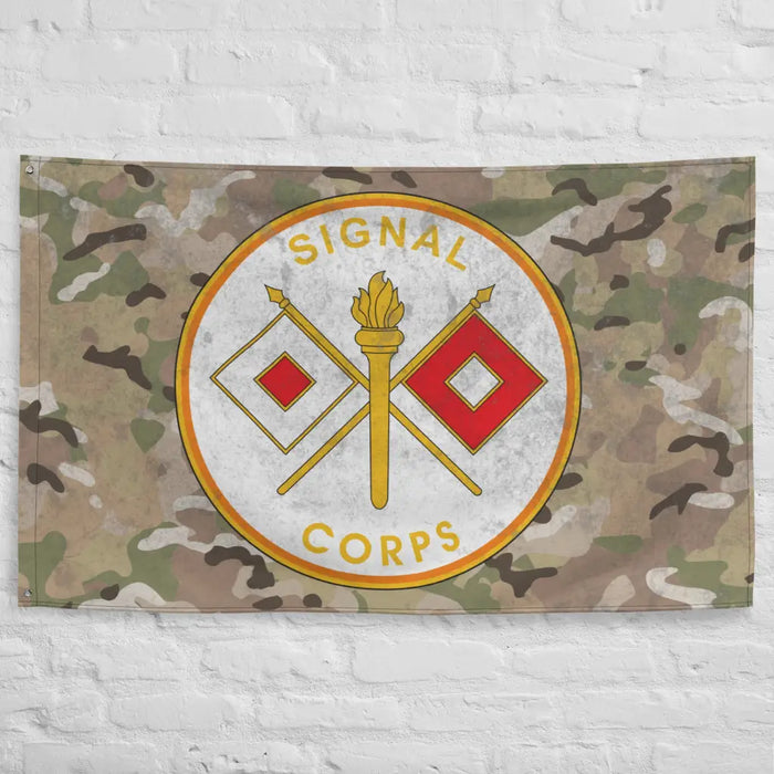 U.S. Army Signal Corps Branch Emblem Indoor Wall Flag Tactically Acquired   